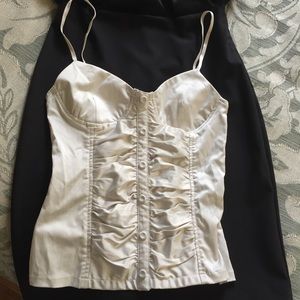 ZARA Fitted Ruched side zipper top. Size S.